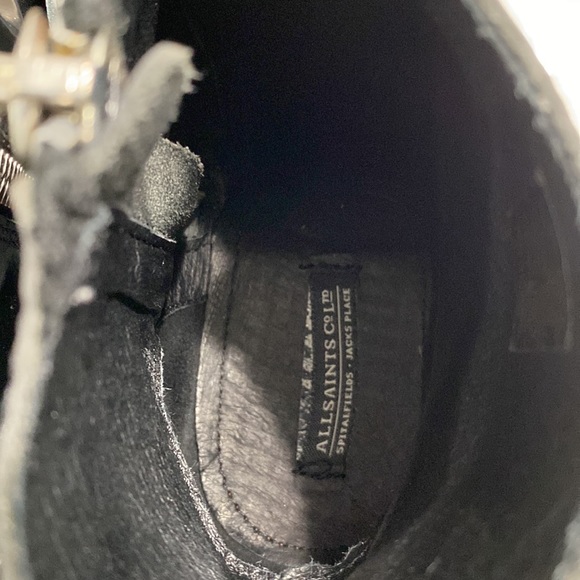 All Saints Jules Biker Boot Womens Size 7/40. Leather, distressed heel, Cool AF - Picture 6 of 11